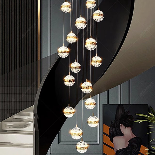 Gbbmade Nordische Pendelleuchte in Gold/Messing für Treppen, Wohnzimmer und Esszimmer - Bild 1