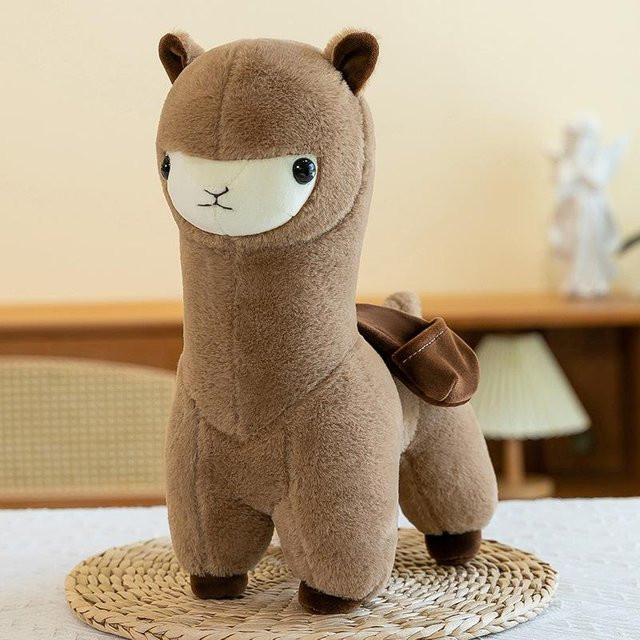 Alpaka Puppe Plüschtier, braun, 35 cm - Bild 1