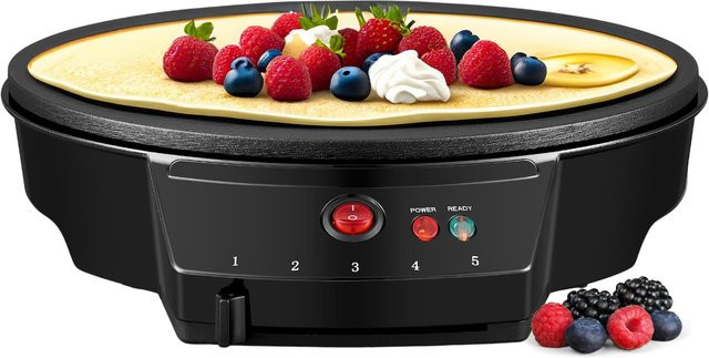 Steinborg Crepes Maker mit 1000W Leistung, Antihaftbeschichtung und Cool-Touch-Gehäuse, Schwarz, Durchmesser: 30 cm - Bild 1