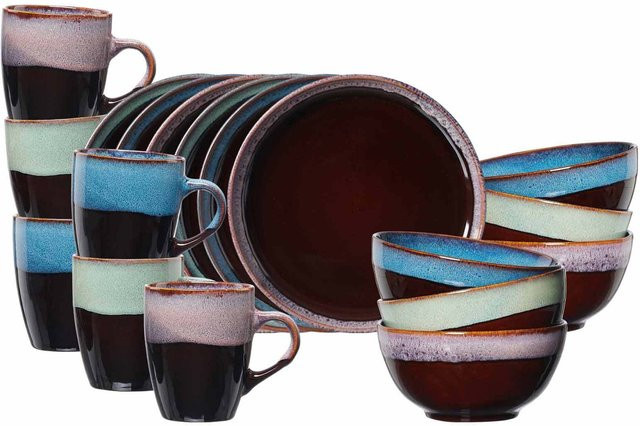 Ritzenhoff & Breker Frühstücksset Mongu 18er Set aus Keramik in Braun und Multicolour - Bild 1