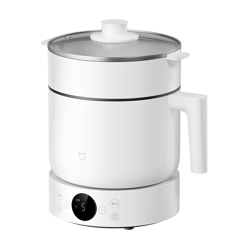 MIJIA Multifunktionskocher in Weiß mit 1,5 l Volumen, trennbarer elektrischer Dampfgarer und Hotpot mit 5-Stufen-Temperaturregelung und Timerfunktion - Bild 4