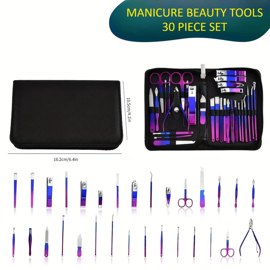 Ouriner Maniküre-Set, 30-teiliges Nagelknipser-Set aus Edelstahl, Unisex - Bild 6