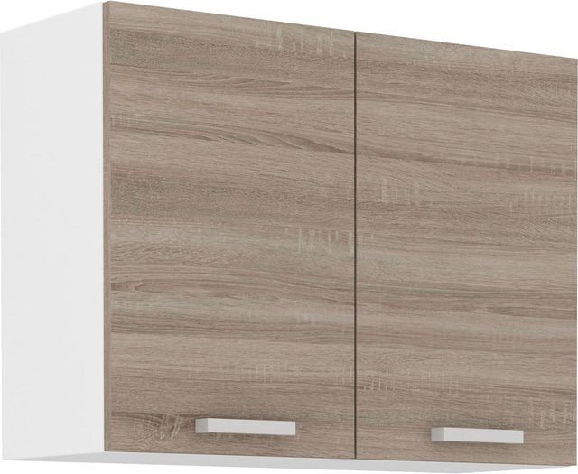 Küchen Hängeschrank Dave 240 Eiche Sonoma Trüffel mit Einlegeboden und Wandmontage, Breite: 80 cm - Bild 1