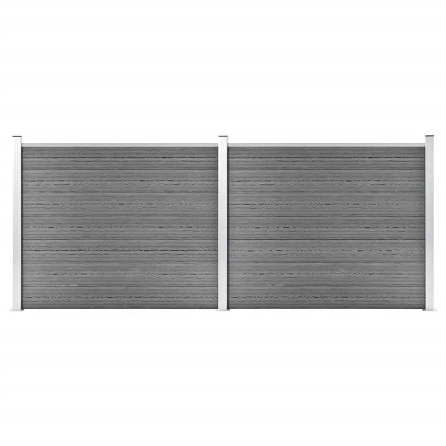 vidaXL Zaunelement Set aus WPC in Grau, B/H: 353 x 146 cm - Bild 2
