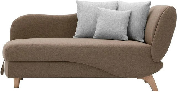 Vente-unique Recamiere Penelope mit Schlaffunktion in Braun, linksseitig, Stoff, Breite: 160 cm