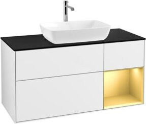 V&B Waschtischunterschrank Finion in Weiß lackiert mit goldenen Griffen, Breite: 120 cm, Tiefe: 50,1 cm, Höhe: 50,1 cm - Bild 1