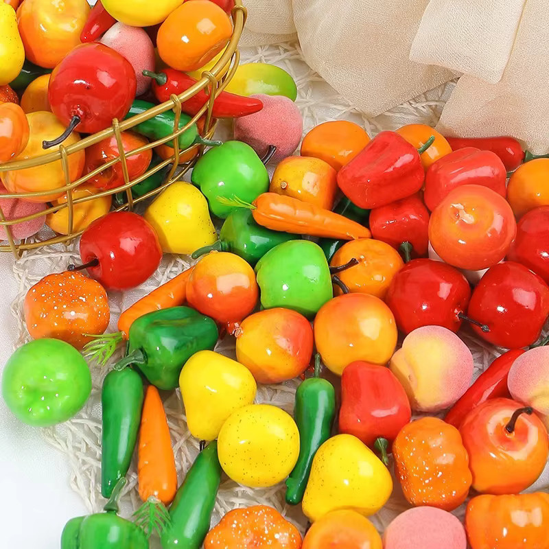 ZYF Künstliches Obst und Gemüse aus Schaumstoff und Kunststoff als Dekoration und Fotografie-Requisit in Multicolor - Bild 1