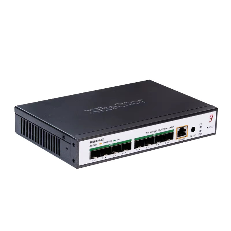 XikeStor Layer 3 Managed Netzwerk-Switch mit 10 GbE Glasfaser-Unterstützung, VLAN und Link-Aggregation, Schwarz - Bild 3