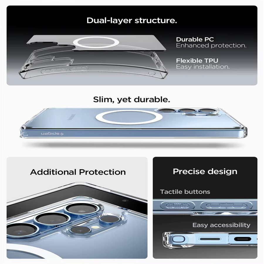 Spigen Ultra Hybrid MagFit magnetische Schutzhülle für Samsung Galaxy S26 Ultra und S26 Plus in Transparent - Bild 4