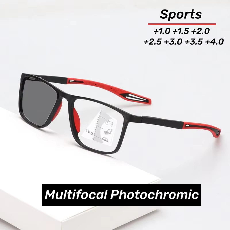 NAPAGE Lesebrille, TR90, Vollrand, rechteckig, photochrom, multifokal - Bild 2