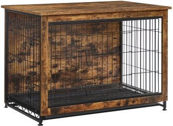 Feandrea Hundekäfig als Möbelstück in Braun und Beige aus Metall und MDF - Bild 1