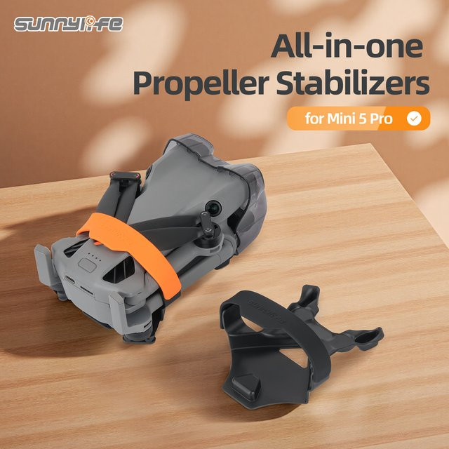 DJI Mini 5 PRO Propellerhalter in Orange als kratzfester Stabilisatorschutz und Drohnenflügel-Zubehör - Bild 1