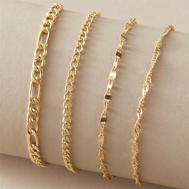 Allbestart Fußkettchen-Set, Metalllegierung, Gold, Damen - Bild 1