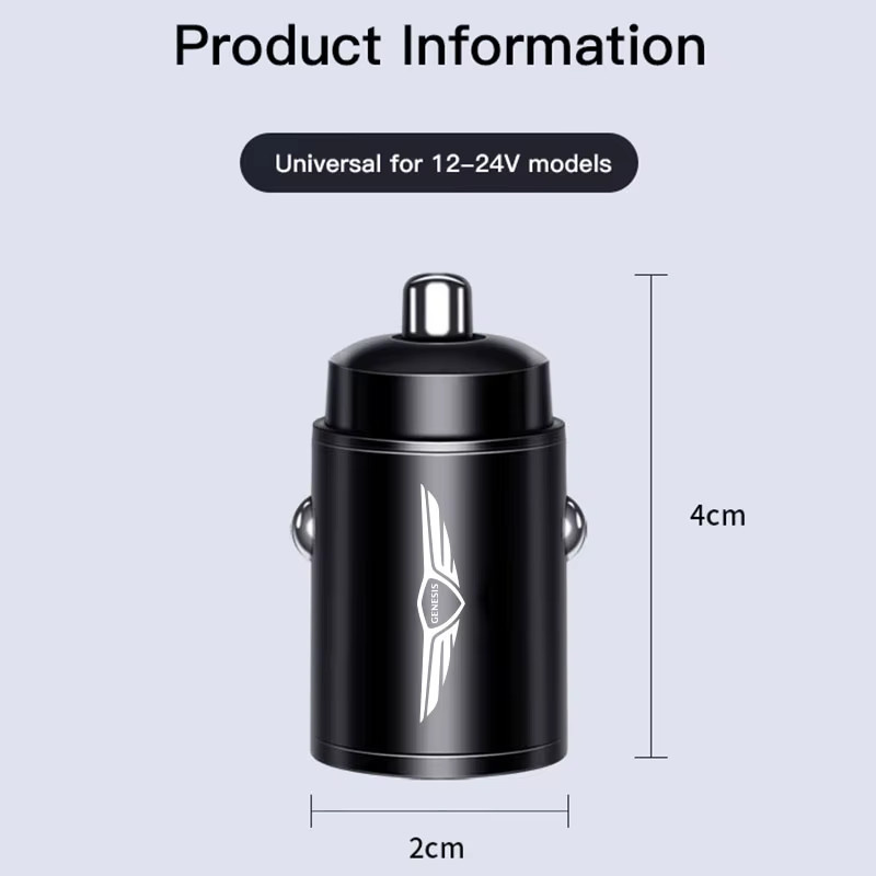 Genesis 100W Autoladegerät mit 5 Ports und LED-Digitalanzeige in Schwarz für G80 GV70 GV80 GV60 G70 Essentia Neolun G90 GV90 X - Bild 3