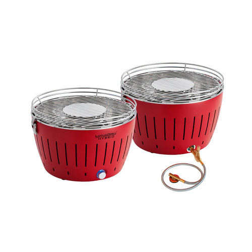 LotusGrill Hybrid Classic Holzkohlegrill aus Edelstahl in Feuerrot, B/H/T: 35,0 x 37,0 x 23,5 cm - Bild 2