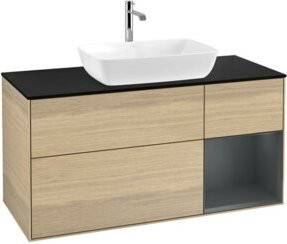 V&B Waschtischunterschrank Finion in Eiche Lackiert mit Beige, Breite: 120 cm, Tiefe: 50,1 cm, Höhe: 50,1 cm - Bild 1