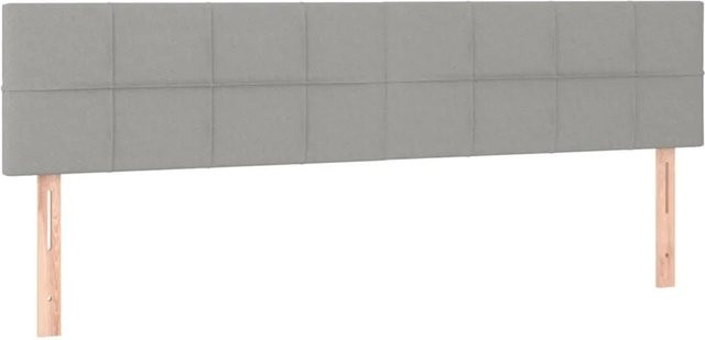 vidaXL LED Kopfteil Hellgrau mit USB-Anschluss und integrierter Beleuchtung, B: 180 cm, T: 5 cm, H: 78-88 cm - Bild 1