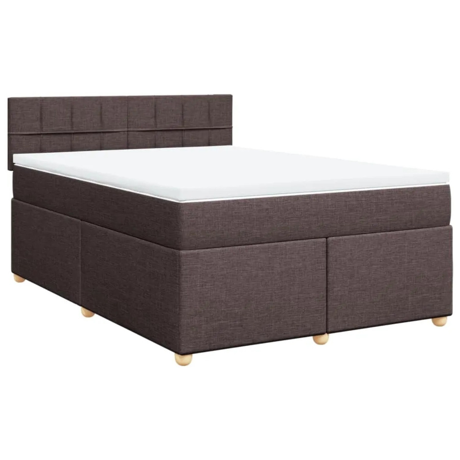 vidaXL Boxspringbett mit Matratze Hybrid-Design in Dunkelbraun und Weiß, B/T/H: 160 x 200 x 100,5 cm - Bild 2