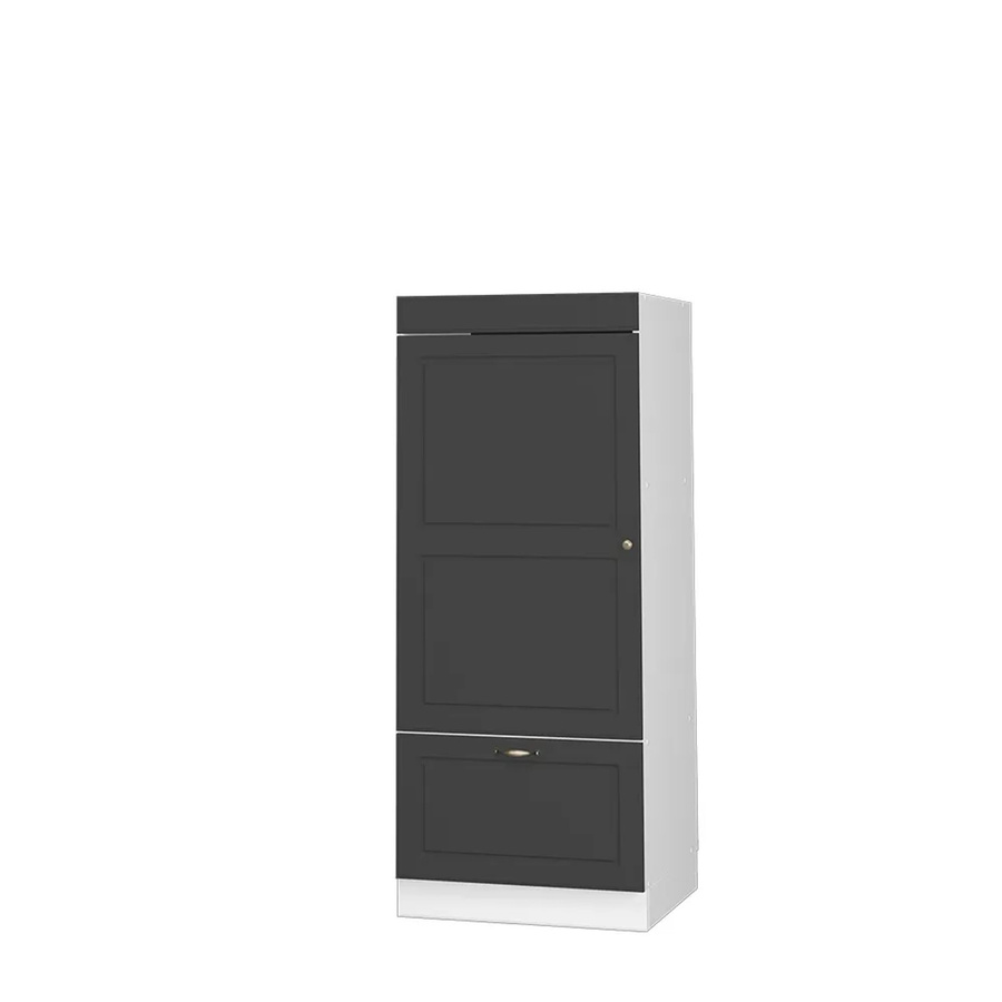 Vicco Mikrowellenschrank Fame-Line Landhaus Weiß Anthrazit Gold mit Softclose-Scharnieren Breite: 60 cm, Höhe: 153,6 cm, Tiefe: 58 cm - Bild 2
