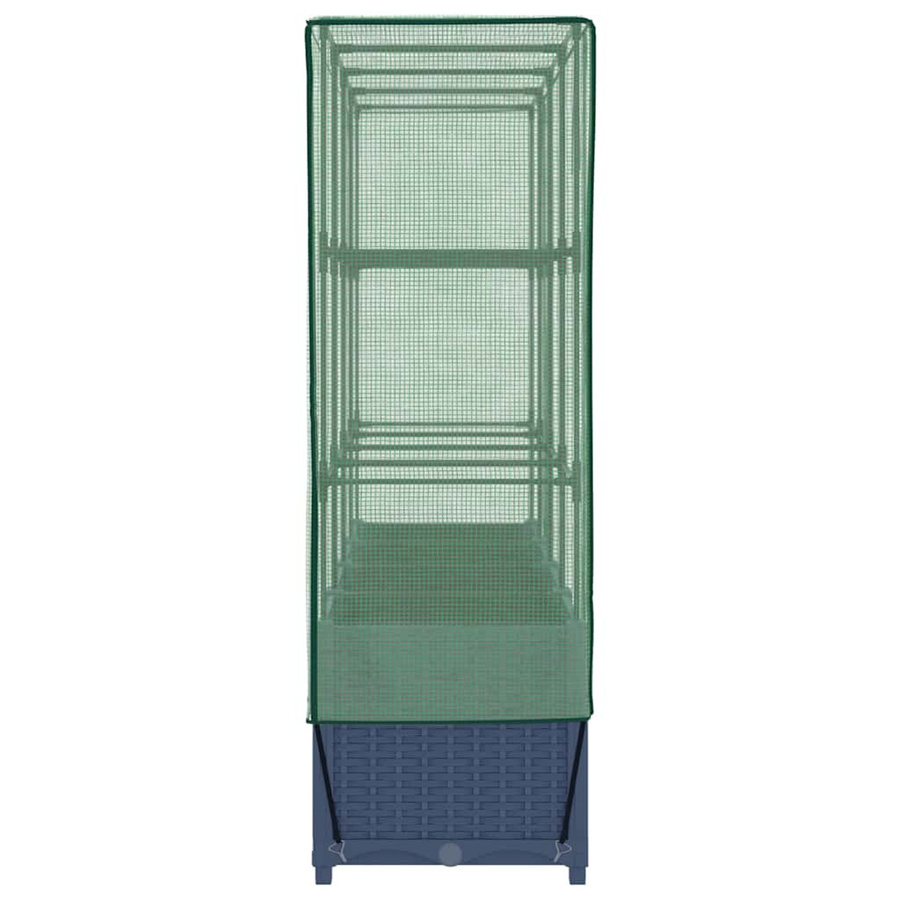 vidaXL Hochbeet mit Gewächshaus-Aufsatz in Rattan-Optik, B/T/H: 160 x 40 x 138 cm - Bild 2