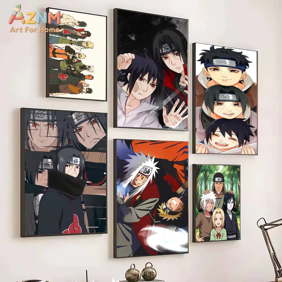 Kayou Naruto Anime Leinwandgemälde Akatsuki Itachi Sasori Jiraiya Wandkunstdruck Mehrfarbig ohne Rahmen - Bild 4