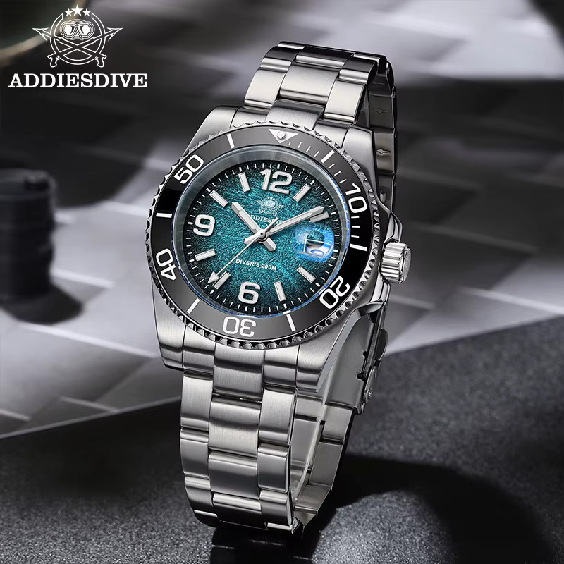 ADDIESDIVE Taucheruhr, Quarz, Edelstahl, Keramik-Lünette, 41 mm, Herren - Bild 2