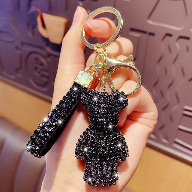 Anhänger Bären-Paar, Strass, Schwarz, Damen - Bild 1