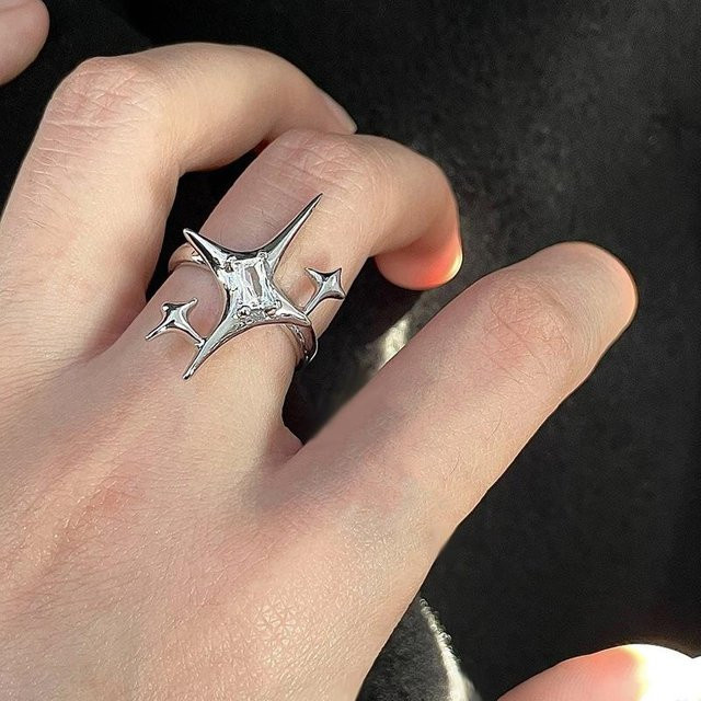 Ring Sternform, Gold, Silber, Unisex - Bild 1