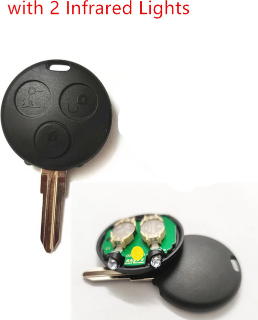 Wilongda Funkschlüssel mit 2 Infrarotlichtern und 3 Tasten in Schwarz für Mercedes Benz Smart Fortwo Forfour Roadster City Passion, 433 MHz mit AEC-Chip - Bild 1