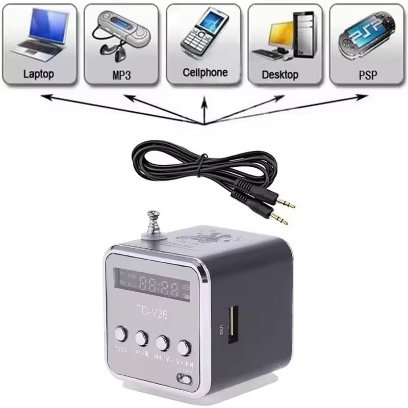 AyeBeau Mini Bluetooth-Lautsprecher mit FM-Radio und MP3-Player als tragbare kabellose Soundbox - Bild 5