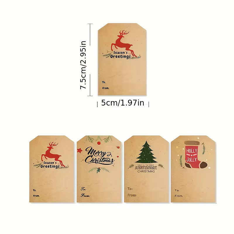 DUTRIEUX Vintage Weihnachtsaufkleber Rollen mit 300 Etiketten aus Papier in Multicolour - Bild 2