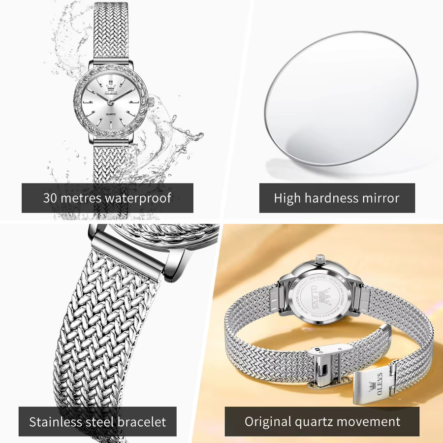 OLEVS Armbanduhr, Quarz, Edelstahl, Silber, Damen - Bild 4