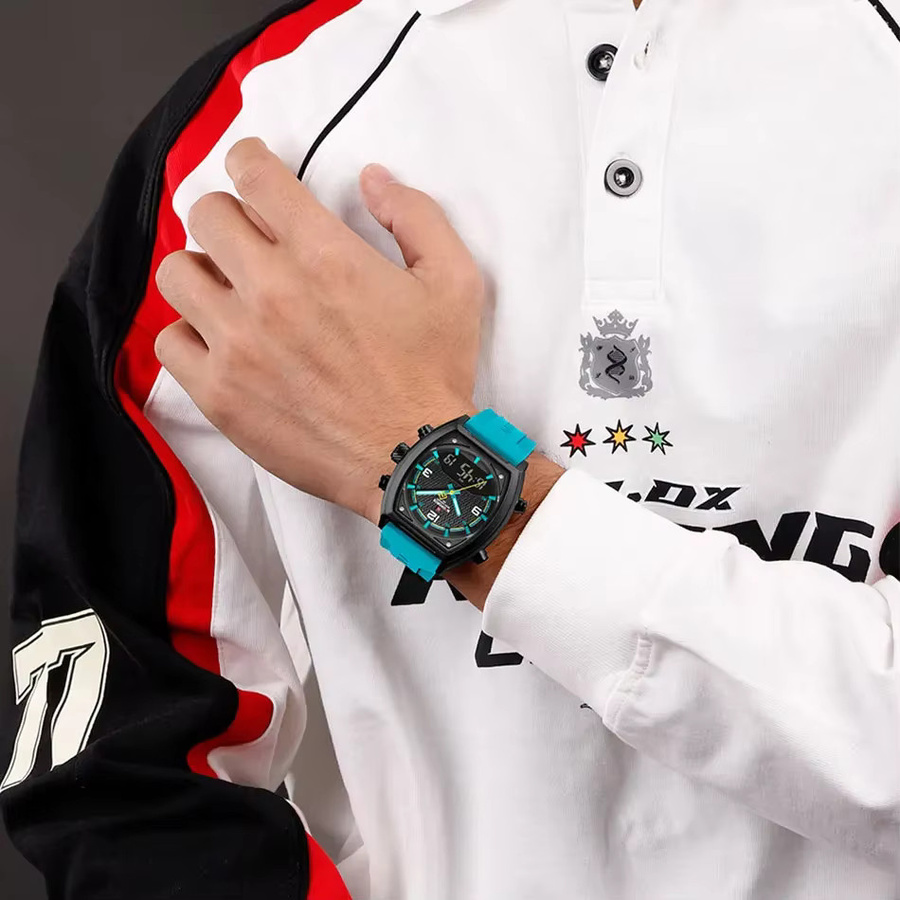 NAVIFORCE Armbanduhr, Quarz, Analog-Digital, Schwarz, Silikon, Herren - Bild 4