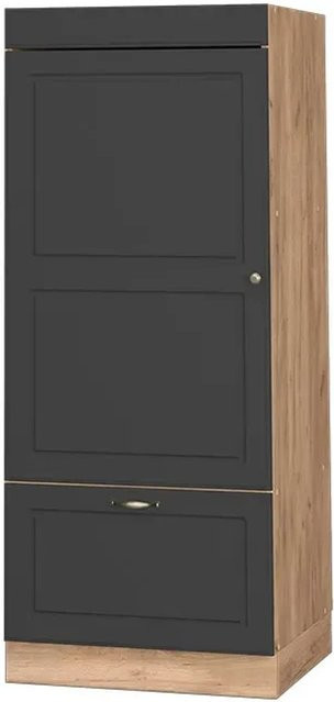 Vicco Mikrowellenschrank Fame-Line in Anthrazit-Gold und Goldkraft Eiche mit Soft-Close-Türen, Breite: 60 cm, Höhe: 153,6 cm, Tiefe: 58 cm - Bild 1