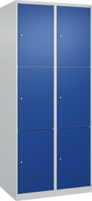 C+P Schließfachschrank Classic PLUS mit 2 Abteilen, Farbe Grau und Enzianblau, B/T/H: 80 x 50 x 185 cm - Bild 1