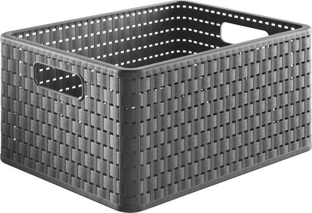 Rotho Korb Country geflochten Anthrazit B: 27,8 cm, H: 19,1 cm, L: 36,8 cm - Bild 1