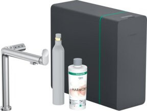 Hansgrohe Spültisch-Einhebelmischer Aqittura M91 SodaSystem 240 Starter Set in Chrom mit gefiltertem Wasser und kochendem Wasser - Bild 1