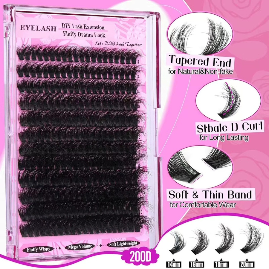 Cotremyp Manga Wimpernverlängerungen, schwarze, 14-20mm, Unisex - Bild 5