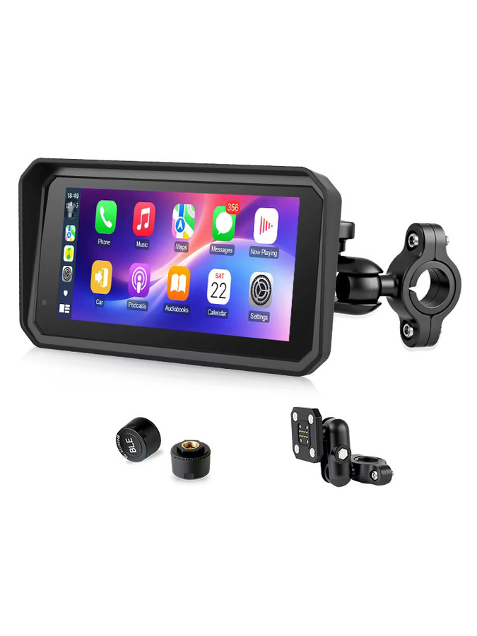 Jansite Wireless CarPlay Motorrad-Navigation mit 6,25 Zoll digitalem Dashboard, IP67 wasserdicht, Schwarz - Bild 7