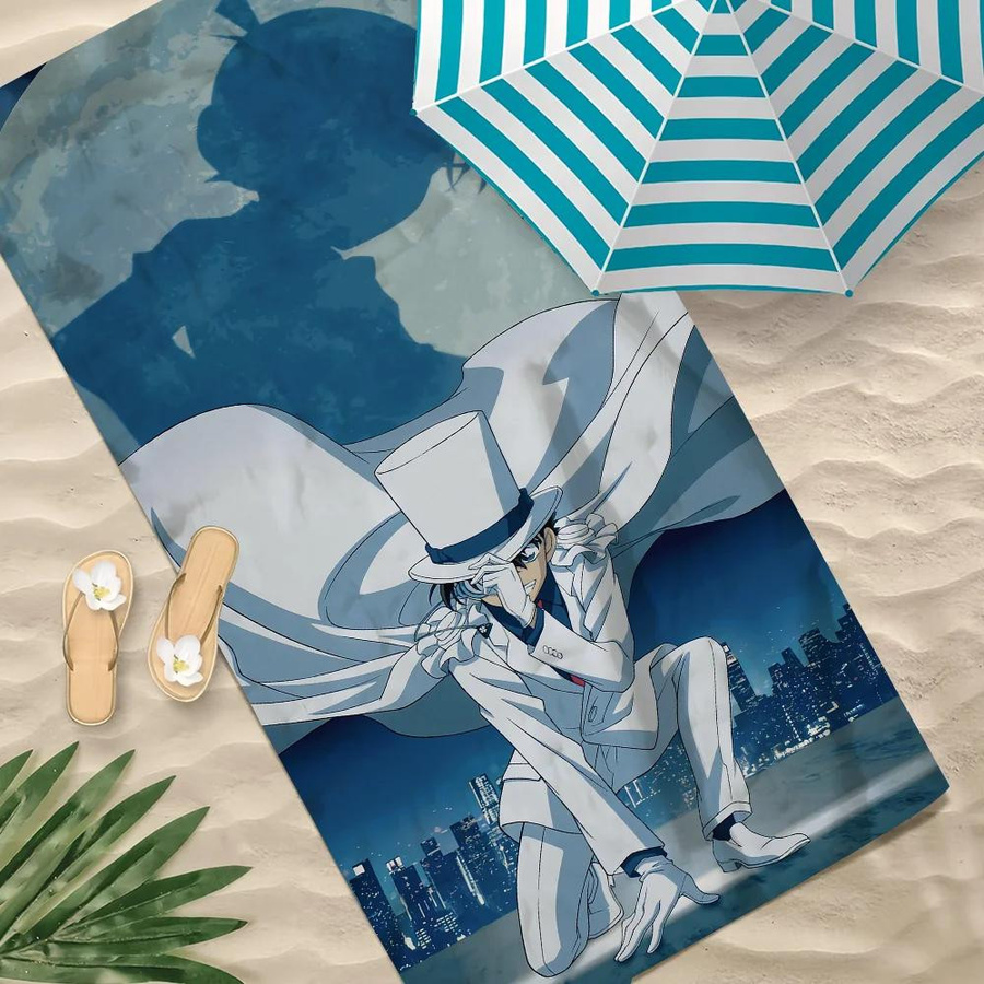 D-Detektiv C-Conan Schnelltrocknendes Strandtuch für Pool und Reise aus Polyester, B/B: 50 x 100 cm - Bild 3