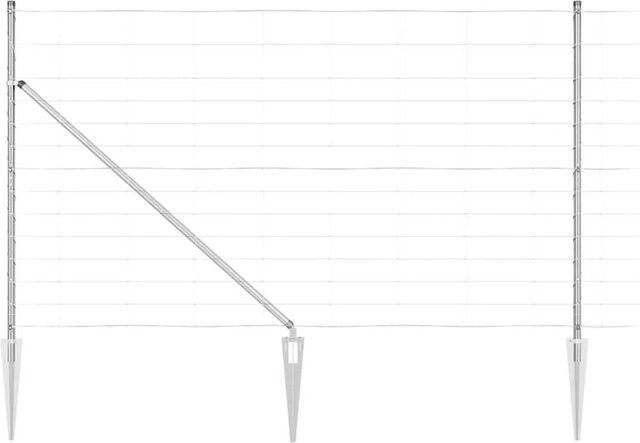 vidaXL Zaunpfosten aus Stahl, rechteckig, silber, in-ground, B/T/H: 140 x 140 x 180 cm - Bild 1