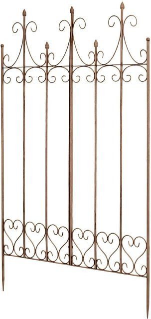 DELUKE Rankgitter KALLE Rankhilfe aus Metall in Antik-Braun für Kletterpflanzen im Garten, B: 100 cm, T: 2 cm, H: 150 cm - Bild 1