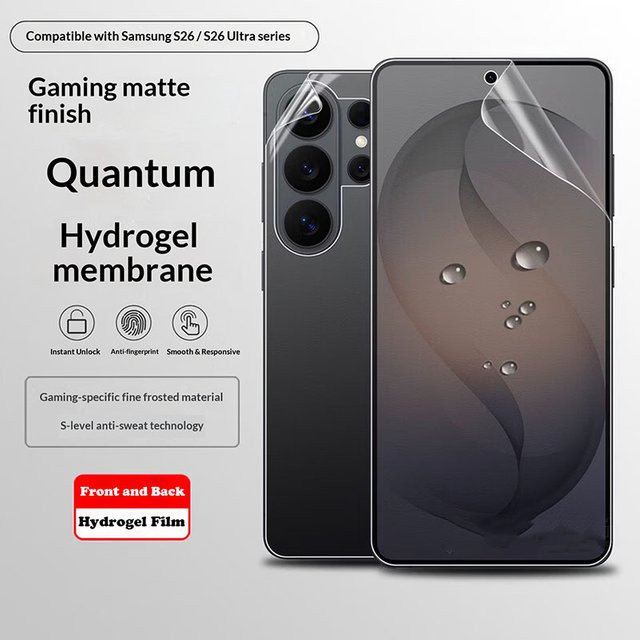 Matte Hydrogel-Folie für Samsung Galaxy S26 Ultra und S26 Plus als Vollabdeckung für Vorder- und Rückseite, klarer TPU-Displayschutz - Bild 1