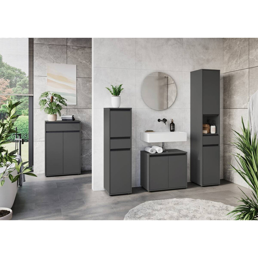 Germania Schrank 2201-547 in Graphit mit Soft-Close-Türen, B/H/T: 121 x 33 x 34 cm - Bild 3