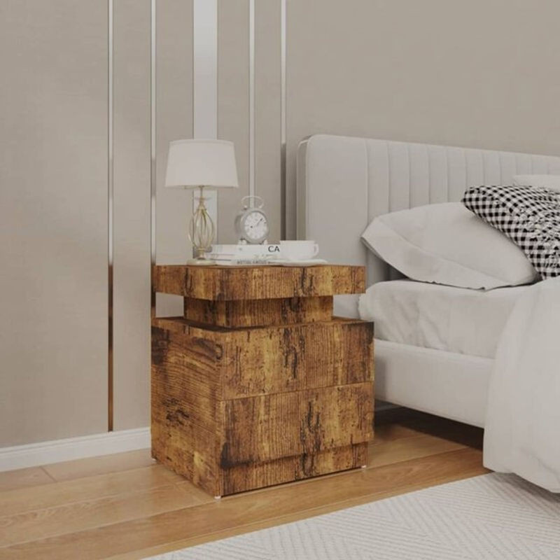 Nachttisch aus Holzwerkstoff von vidaxl in Räuchereiche, Braun, B/T/H: 45 x 35 x 52 cm - Bild 1