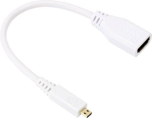 Raspberry Pi HDMI-Adapter Schwarz mit 1x HDMI-Stecker D Micro und 1x HDMI-Buchse, Länge: 23,5 cm - Bild 1