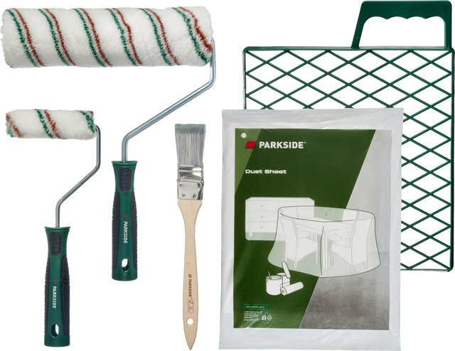 Parkside Maler-Starter-Set 7-teilig mit Farbwalzen und Alu-Teleskopstange, mehrfarbig - Bild 1