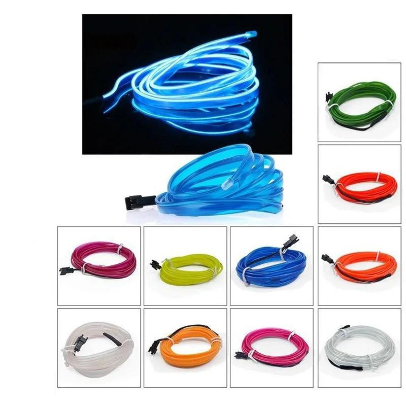 Flexibler LED Neon Flex USB Auto-Innenbeleuchtung RGB Dekoration in Blau - Bild 7