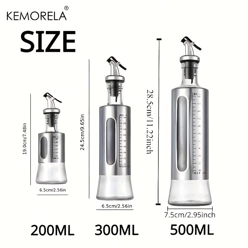 KEMORELA Glas-Ölflasche mit Spender und Skala, transparent - Bild 6