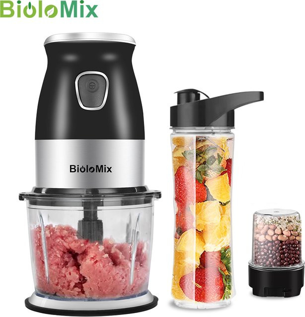 BioloMix 3-in-1 Tragbarer Mixer mit 500W Leistung, Schwarz, 600ml Volumen - Bild 1